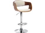 Sgabello Da Bar In Pelle Finta - Sedia - Regolabile In Altezza E Girevole A 360° Per Un Comfort Ottimale | Colore: Noce/Bianco