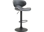 Sgabello Da Bar Moderno - Sgabello - Seduta Comoda E Regolabile In Altezza Con Poggiapiedi | Colore: Grigio | Colore Base: Nero