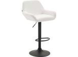 Sgabello Da Bar In Pelle Finta - Sgabello - Sedile Girevole A 360°, Regolabile In Altezza | Colore: Bianco | Colore Base: Nero