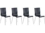 Set Di 4 Sedie Per Visitatori - Sedie Da Attesa - Comfort Ergonomico | Colore: Nero