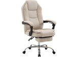 Sedia Ergonomica Da Ufficio - Sedia Da Ufficio - Schienale E Poggiapiedi Regolabili | Colore: Crema