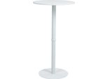 Tavolo Da Bar Rotondo - Tavolo Da Bistrot - Robusta Struttura In Metallo | Colore: Bianco/Bianco | Dimensioni: 60 Cm