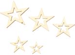 205 Stelle Di Legno Di Diverse Dimensioni, Non Verniciate, Vuote, Come Decorazione Per Artigianato Artistico, Matrimoni E Feste