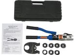 Pinze Idrauliche Per La Pressatura Di Tubi - Utensile Di Pressatura - Forza Di Pressione 10 T - Ganasce Di Pressatura V12-V28 - Per La Riparazione Di Tubi In Rame - Blu Scuro