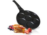 Endusor® Padella Per Pancake E Uova Al Tegamino 26 Cm - Antiaderente A 3 Vie - Per Induzione Ceramica, Gas Ed Elettrica - Padella Con 7 Pozzetti - Prodotto Di Marca Tedesca