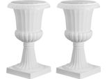 Succebuy Fuso Di Fiori In Plastica, 25X42 Cm, Set Di 2, Vaso Per Piante. Fioriera, Ciotola Per Piante, Vasi Da Fiori Bianchi, Ideale Per Veranda, Matrimonio, Festa, Casa, Palcoscenico, Balcone E Patio