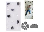 Create For You - Parete Da Arrampicata Per La Camera Dei Bambini - Bianco - Indoor - Struttura Da Arrampicata Per La Casa - Pannello Da Parete 100X50 Cm - Con 5 Maniglie/Pietre Grigio - Parco Giochi