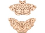 Porta Aghi, Custodia Magnetica, Lama In Legno Di Faggio Intagliato Per Ricamo A Punto Croce, Prodotti Artigianali, Spessore 3 Mm, Modello 1 E 2