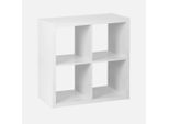 Libreria Cubica, 2 Livelli, 4 Vani, Bianco