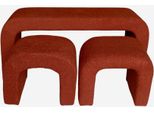 Panca E Sgabelli Impilabili Bouclé, Terracotta