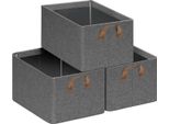 Scatole In Tessuto Per Armadi - Scatole Pieghevoli - Set Di 3 - Taglia M - Pieghevole - Non Tessuto - Rettangolare - Capacità Di Carico 150 Kg - Nero