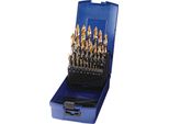 Set Di Punte Elicoidali Din 338 Tipo N Ø Nominale 1-13X0,5 Mm Hss Con Testa Tin Valigetta In Plastica Da 25 Pezzi