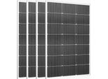 Succebuy Moduli Solari Monocristallini 100-W In Confezione Da 4, Modulo Fotovoltaico Con Connessione MC4 E Cornice In Alluminio, Pannello Solare Impermeabile IP65, Ideale Per Uso Autosufficiente Su Auto, Barca, Camper O Tetto Piano