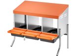 Succebuy Nido Per Galline Ovaiole 795X525X675 Mm, 3 Scomparti, Nido Per Galline In Metallo Con Gambe Robuste E Fori Di Ventilazione, Nidi Per Pollame, Nido A Scomparsa, Adatto Per Galline, Anatre, Polli E Altro Pollame