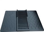 Inf Scolapiatti Pieghevole In Silicone: Tappetino Asciugapiatti & Scolapiatti 2 Pz Nero
