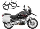 Set Valigia In Alluminio + Portavaligie Adatto Per Bmw R 1100 Gs / R 1150 Gs / A
