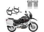Set Valigia In Alluminio + Portavaligie Adatto Per Bmw R 1100 Gs / R 1150 Gs / A