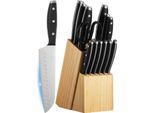 Succebuy Set Di Coltelli Da Cucina Da 15 Pezzi Con Ceppo In Legno E Acciaino Per Affilare, Coltelli In Acciaio Inox Di Alta Qualità, Manici Ergonomici E Forbici Da Cucina - Ideale Per I Cuochi Amatoriali