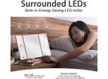 Inf Specchio Cosmetico Triplo Illuminato A 22 Led Con Ingrandimento 2X 3X Oro Rosa