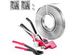 Succebuy Set Di Reggette In Acciaio Da 4 Pezzi, Strumento Manuale Per Reggiare Con 60 Metri Di Reggette Metalliche, 200 Graffette Metalliche E Utensile Da Taglio, Ideale Per L'imballaggio, Il Trasporto E Lo Stoccaggio In Ambito Industriale