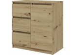 Moderna Cassettiera 1D3S Con 1 Anta E 3 Cassetti – Rovere Tradizionale | Colore: Rovere Tradizionale