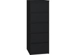 Moderna Cassettiera Grande Con 5 Cassetti – Malwa W5 | Colore: Nero | Dimensioni: 40X45X111 Cm
