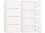 Moderna Cassettiera A 4 Ante Alma Con Sistema TIP-ON Senza Maniglie | Colore: Bianco | 50X119X40 Cm