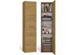 Moderno Mobile Da Bagno S43 Con 3 Ante – Spazio Contenitivo Compatto | Rovere Lavorato Artigianalmente | 40X30X170 Cm