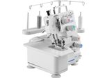 Macchina Da Cucire Overlock Succebuy Con 1250 Punti Al Minuto, Adatta Per Lavori Di Cucitura A 3 E 4 Fili, Dotata Di Illuminazione A Led E Piedini Aspiranti Stabili, Macchina Da Cucire Resistente Con Telaio In Metallo Per Diversi Tipi Di Tessuto, Bianco