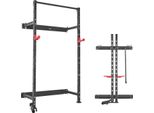 Succebuy Power Cage Pieghevole Con Carico Massimo Di 454 Kg, Power Rack A Parete, Attrezzo Versatile Per L'allenamento Della Forza Con Supporto Per Mine Terrestri, Ganci A J Regolabili E Barra Per Trazioni Per La Palestra Domestica