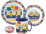 Set Di Stoviglie Minions Striped Microplastica 350 Ml