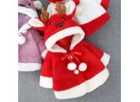 Mantellina Per Neonati, Morbida, Confortevole, Ispessita, Squisita, Bella, Con Cappuccio Per Bambini, Per L'inverno, Rossa, 80 Cm
