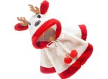 Mantellina Per Neonati, Morbida, Confortevole, Ispessita, Squisita, Bella, Con Cappuccio Per Bambini, Per L'inverno, Bianca, 90 Cm