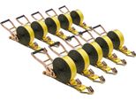Succebuy Cinghie Di Fissaggio 50,8 X 9144 Mm, Robuste Cinghie Di Fissaggio Con Doppio Gancio A J, Carico Di Rottura 4536 Kg, Meccanismo A Cricchetto Per Trasporto, Rimorchi, Moto, Kayak, Tetti Di Auto, Set Da 10