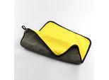 Panno Grigio-Giallo Per Il Lavaggio Dell'auto, Panno Bifacciale Ispessito Per La Pulizia Della Casa, 40 X 30 Cm