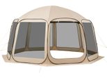 Tenda Da Campeggio Succebuy, 457,2X420,6X245 Cm, Tenda Spaziosa Per 12-15 Persone, Tenda Pop-Up Con Borsa Per Il Trasporto, Pareti Laterali In Rete E Picchetti, Ideale Per Giardino, Terrazza E Attività All'aperto, Beige