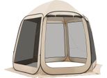 Succebuy Tenda Pop-Up, 3304,8X280,4 Cm, Tenda Da Campeggio Per 4-8 Persone, Tenda Per Feste Con Borsa Da Trasporto, Pareti Laterali In Rete E Picchetti, Ideale Per Giardino, Patio E Attività All'aperto, Beige