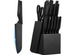 Succebuy Set Di Coltelli Da Cucina Da 15 Pezzi Con Blocco Di Legno E Acciaino, Coltelli Affilati In Acciaio Inox Ad Alto Tenore Di Carbonio, Posate Da Cucina Con Manici Ergonomici In Pp, Ideali Per Gli Amanti Della Cucina