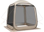 Succebuy Tenda Da Campeggio 182,88X182,88X219,4 Cm, Tenda Per 4-6 Persone, Tenda Pop-Up Con Borsa Da Trasporto, Pareti Laterali In Rete E Picchetti, Ideale Per Giardino, Terrazza E Attività All'aperto, Beige