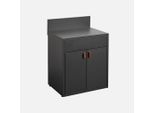 Cucina Da Esterno In Acciaio Con 2 Ante, 80Cm, Nero