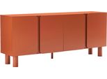 Credenza In Legno Semplice Con 4 Ante, Larghezza 180 Cm, Arancione - Oviala Harlan
