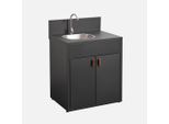 Cucina Da Esterno In Acciaio Con Lavello E 2 Ante, 80Cm, Nero
