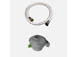 Tubo Flessibile Per Gas Butano Quick-On Con Regolatore Di Pressione, Grigio