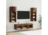 Maison Exclusive - Mobile Tv Da Parete 5 Pezzi In Legno Finitura Rovere Nero