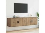Maison Exclusive - Set Di 2 Mobili Tv Da Parete In Rovere Artigianale 80 X 34,5 X 40 Cm