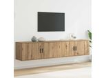 Maison Exclusive - Set Di 2 Mobili Tv Da Parete In Rovere Artigianale 100 X 34,5 X 40 Cm