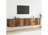 Maison Exclusive - Set Di 2 Mobili Tv Da Parete In Legno Antico 100 X 34,5 X 40 Cm