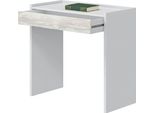 Dmora Scrivania Veroli 81.5X40X77H Cm Bianco, Un Cassetto Ripiani