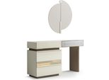 Elegante Set Da Toeletta In 2 Pezzi Color Beige Con Specchio Abbinato
