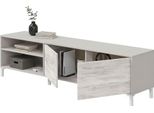 Dmora Mobile Porta Tv Nociglia 180X40X47H Cm Beige, Cassetti Un Ripiano